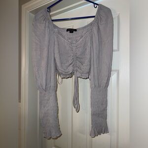 GREY LONG SLEEVE TOP